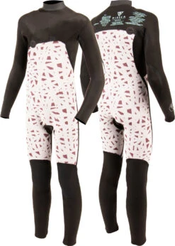 Vissla High Seas Boys Fire 3-2 Full Chest Zip Wetsuit -Surf Wear Sport BW32UHFC BLK 2