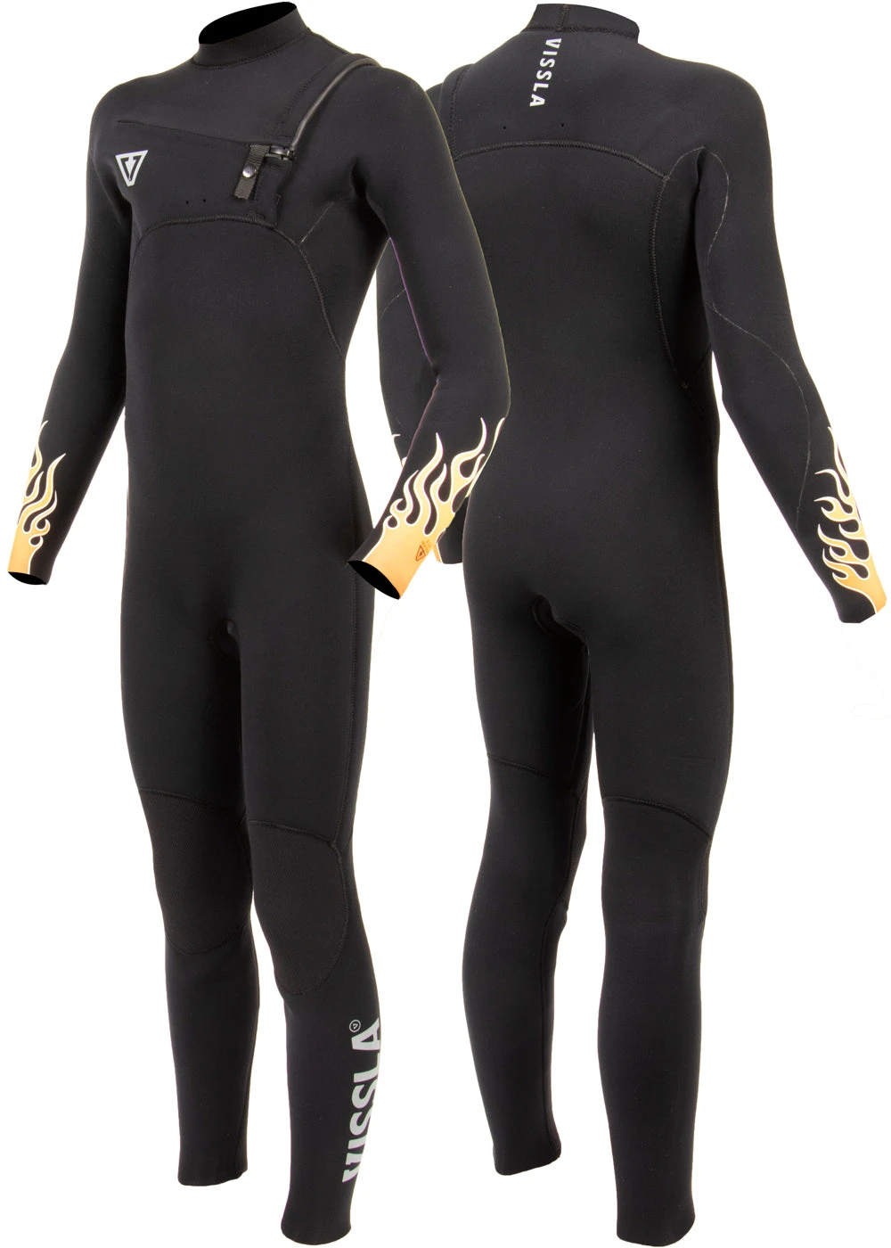 Vissla High Seas Boys Fire 4-3 Full Chest Zip Wetsuit 4 Vissla High Seas Boys Fire 4-3 Full Chest Zip Wetsuit - Image 2