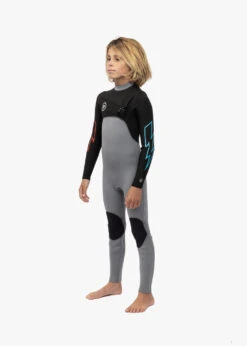 Vissla 7 Seas Boys 4-3 Bolt Full Chest Zip Wetsuit -Surf Wear Sport BW43W7FB GRY 8